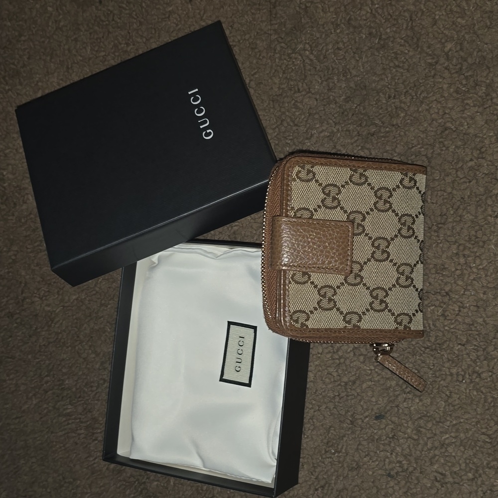 Gucci Beige Original GG Canvas brown leather